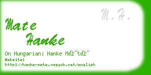 mate hanke business card